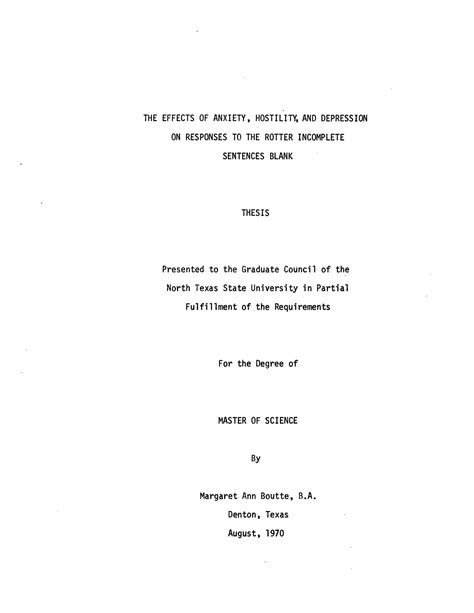 The Effects of Anxiety, Hostility, and Depression on Responses to the ...