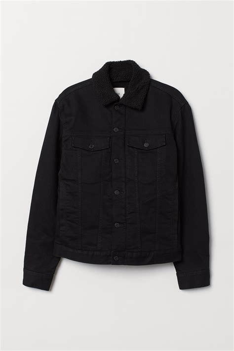 Lined denim jacket - Black - Men | H&M IN