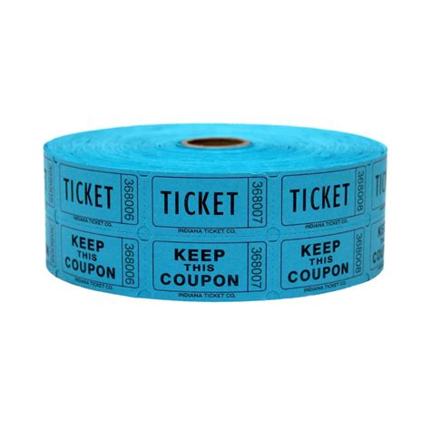 Amazon.com : INDIANA TICKET CO. 2,000 Blue Raffle Tickets Double Roll ...