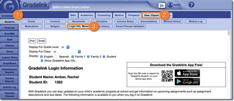Login Info Memo : Gradelink Support Community