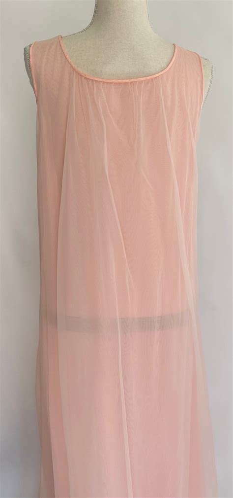 French Nightgown Peignoir Set Vintage 60s Victorian Style Lightweight ...