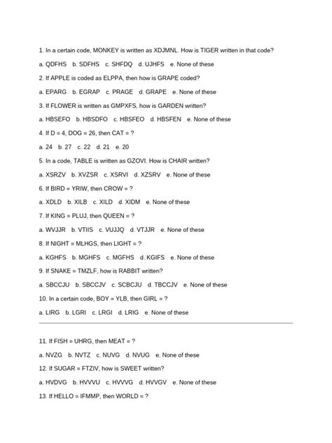 Image result for Coding/Decoding Questions PDF