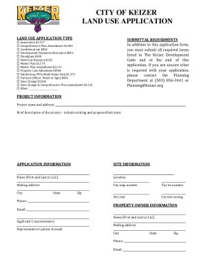 Fillable Online City of Keizer Land Use Application Fax Email Print ...