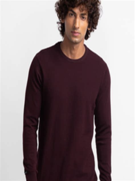 Buy SPYKAR Men Maroon Pullover - Sweaters for Men 18874922 | Myntra