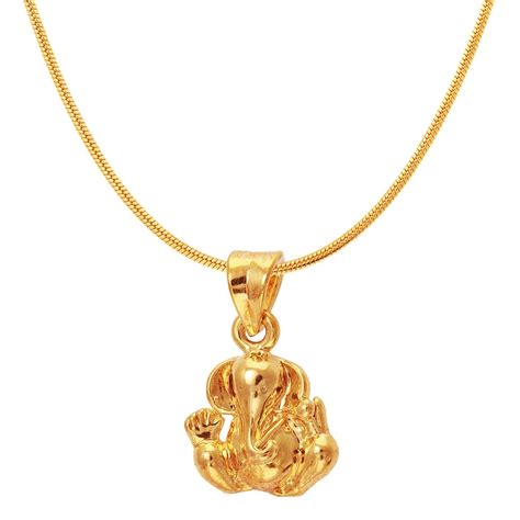 Buy Mahi Exa Collection Ganesh Gold Plated Religious God Pendant with ...
