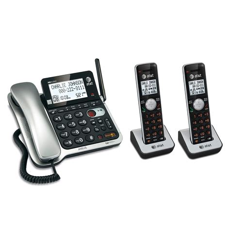 ATT ATCL84202 DECT 6.0 Corded/Cordless 2-Handset Phone System with Call ...