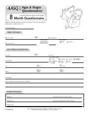 ASQ 7monthold.pdf - Ages & Stages Questionnaires® 8 Month Questionnaire ...