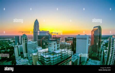 aerial views at sunrise over charlotte north carolina Stock Photo - Alamy