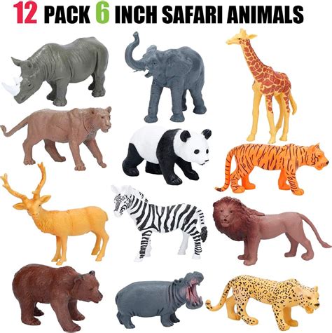 Buy Jumbo Safari Animals Figures, Realistic Large Wild Zoo Animals ...
