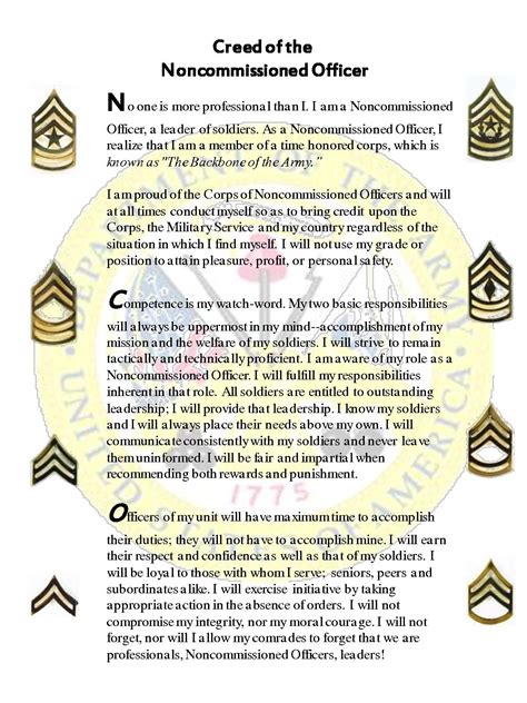 Nco Creed Framed