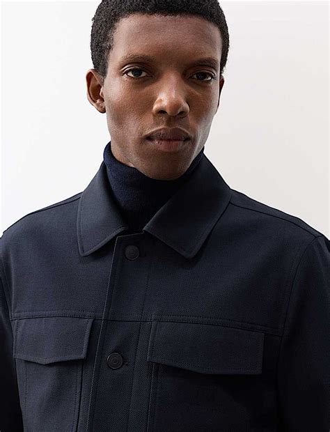 Buy Textured Technical Twill Trucker Jacket at Marks & Spencer