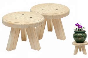 ABTRIX WITH AB 2-Pack Mini Wood Plant Stand Stool, Natural Pine Riser ...