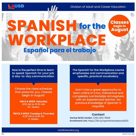 Spanish for the Workplace | Division of Adult and Career Education