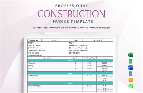 Construction Division List Excel Spreadsheet Template Free - Infoupdate.org