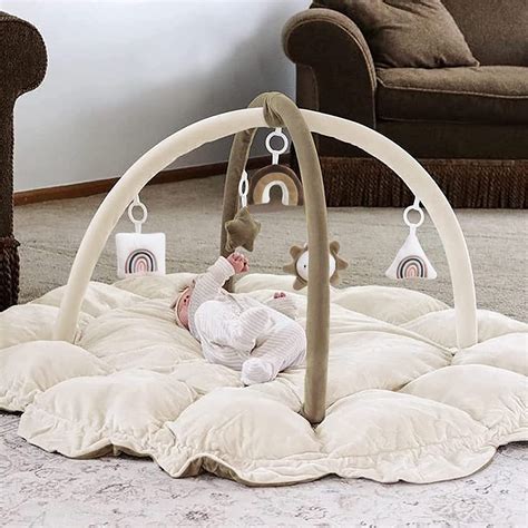 5-in-1 Thick & Plush Baby Play Gym, Baby Play Mats for Floor, Tummy ...