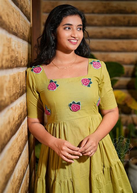 Light Olive Green Layered Dress – Vastrasuka