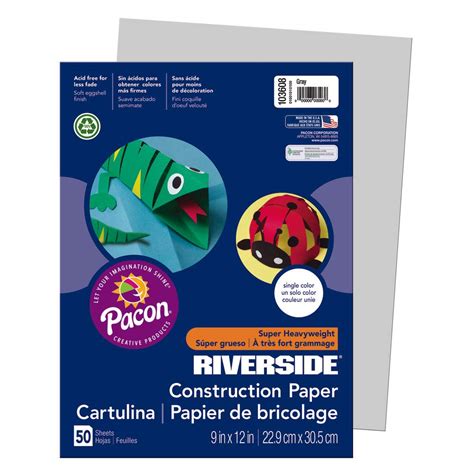 Riverside Paper Groundwood Construction Paper 9in. x 12in. Gray ...