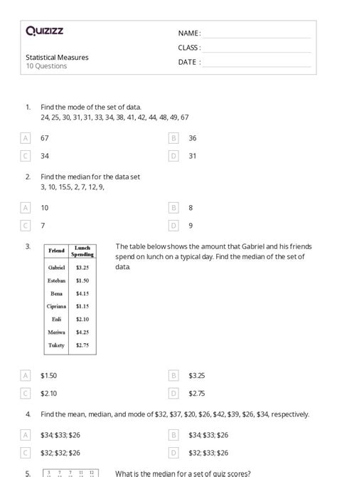 Image result for Lesson 5 Homework Practice Measures of Variation