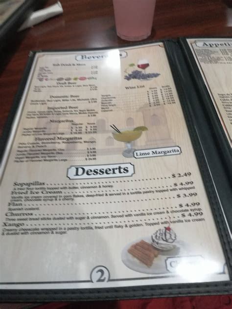 Menu at Palenque Mexican Grill Restaurant, Kernersville