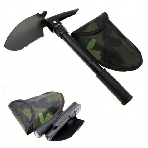 4-In-1 Folding Shovel With Pickaxe, Axe And Saw Functions For Camping ...