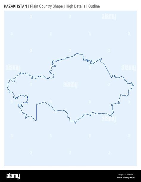 Kazakhstan plain country map. High details. Outline style. Shape of Kazakhstan. Vector ...
