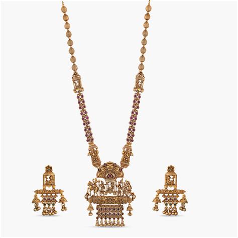 Buy Tarinika's Aina Antique Long Necklace Set | Indian Jewelry ...