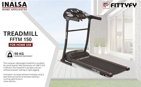 Buy FITTYFY INALSA Motorized Treadmill for Home (3.0 HP Peak) FFTM 150 ...