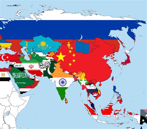 East Asia Map With Flag