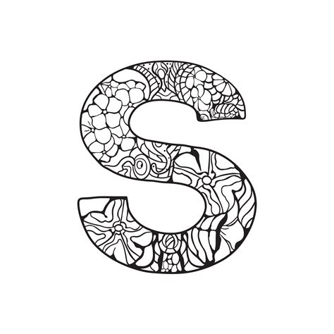 Alphabets Mandala coloring Page, Mandala Letters, Arts Design, Style Letters, Alphabet letter ...