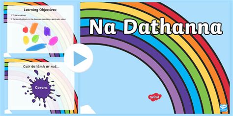 Colours as Gaeilge | Classroom PowerPoint Game | Twinkl