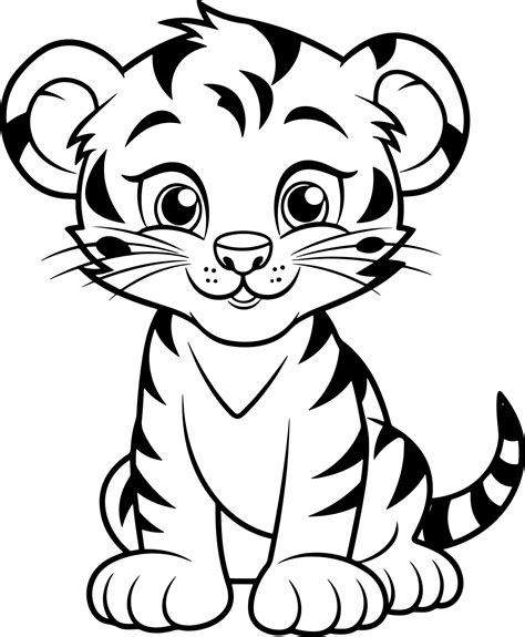 Cute Baby Tiger Coloring Page – Kidsversuscopy.com