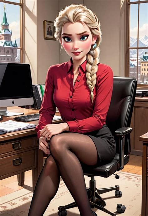 Elsa dressed for the office : r/rule34disney