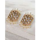 Gold Toned Green Handcrafted Brass Necklace with Earrings and Maangtika ...