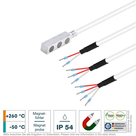 Contact probe bar magnet with PFA cable | Testo Sensor English