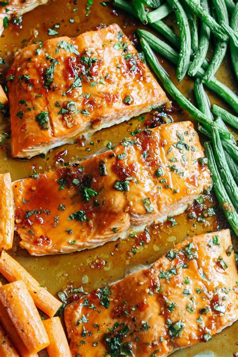 Sheet Pan Ginger Soy Glazed Salmon - Eat Yourself Skinny