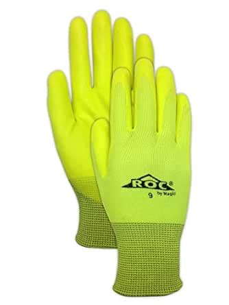 Magid Glove & Safety HV100 Magid ROC HV100 Hi-Viz Knit Gloves with Hi ...
