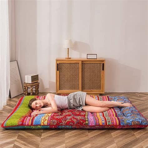 GOODONE Japanese Futon Mattress, Boho Design, Queen Size with Floor ...