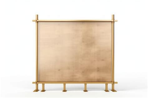 Wooden cork information board on legs isolated on white background ...
