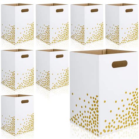 Amazon.com: 10 Wedding Cardboard Trash Cans Gold Dot Corrugated ...