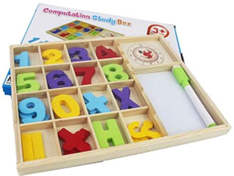 Buy Tickles Wooden Learning Computation Study Box with Clock and Abacus ...