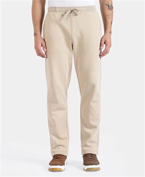Buy Super Combed Cotton Rich Straight Fit Fleece Trackpants with ...