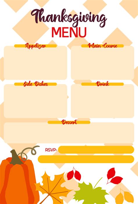 Thanksgiving Menu Templates - 13 Free PDF Printables | Printablee