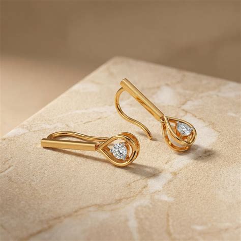 Teardrop 9KT Gold Laboratory Grown Diamond Earrings – PALMONAS