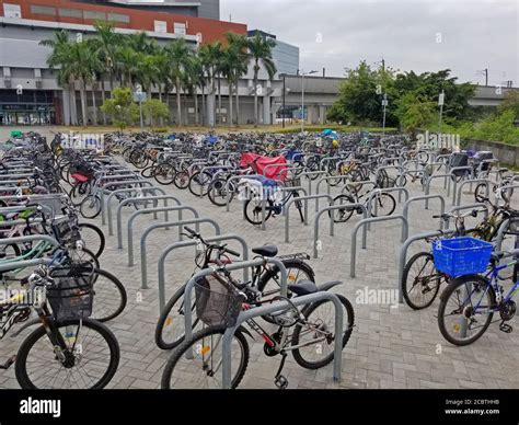 Bicycles parked in a bike parking lot in the city of Hong Kong Stock Photo - Alamy