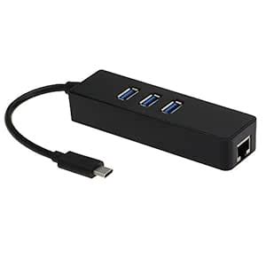 SEDNA - 3 Port USB 3.1 (Gen 1) Hub + Giga LAN Adapter with Type C cable ...