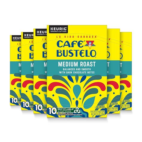 Amazon.com: Café Bustelo Medium Roast Coffee, 10 Ct. K-Cup pods (Pack of 6)