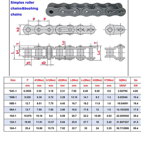 Roller Chain Size Chart