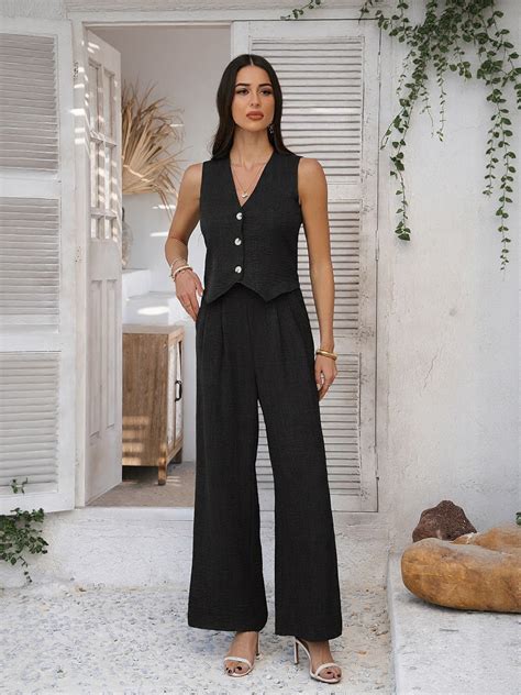 Shop Black Trouser And Vest Co Ord Set - for Women | OUTZIDR | Gen-Z Style