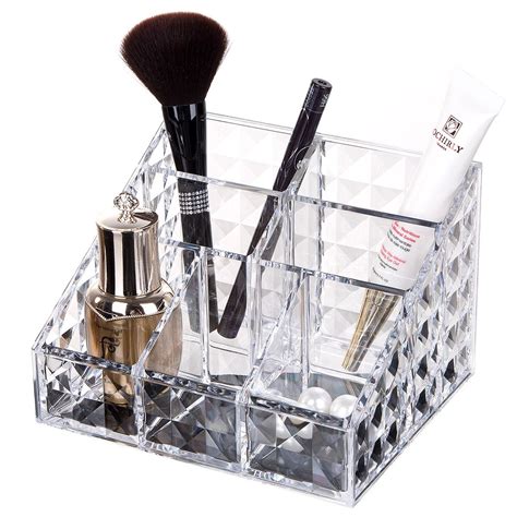 Yoler Jewelry and Cosmetic Storage Case 7 Compartment Makeup Brush ...