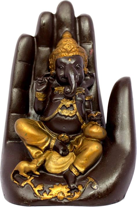Buy eSplanade Ganesha Showpiece for Home Decor | Resin Palm Ganesha ...